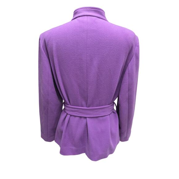 Evan-Picone Lilac Stretch Belted Wrap Jacket XL Draped Collar Soft Tailoring - Picture 3 of 5